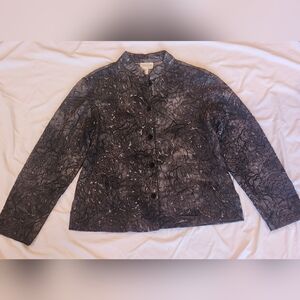 Coldwater Creek Black Textured Blouse Or Jacket
